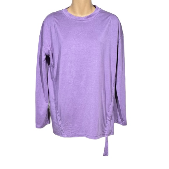Lululemon Womens Crew Top 8 Side Cinch Long Sleeve Purple Relax Fit Breathable - Picture 5 of 12